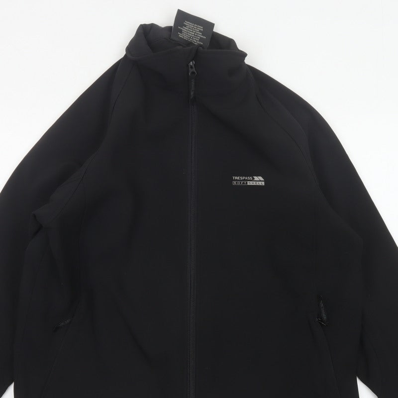 Trespass Men’s Black L Softshell Wind Resistant Full Zip Jacket