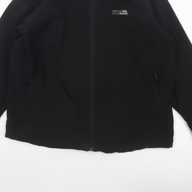 Trespass Men’s Black L Softshell Wind Resistant Full Zip Jacket