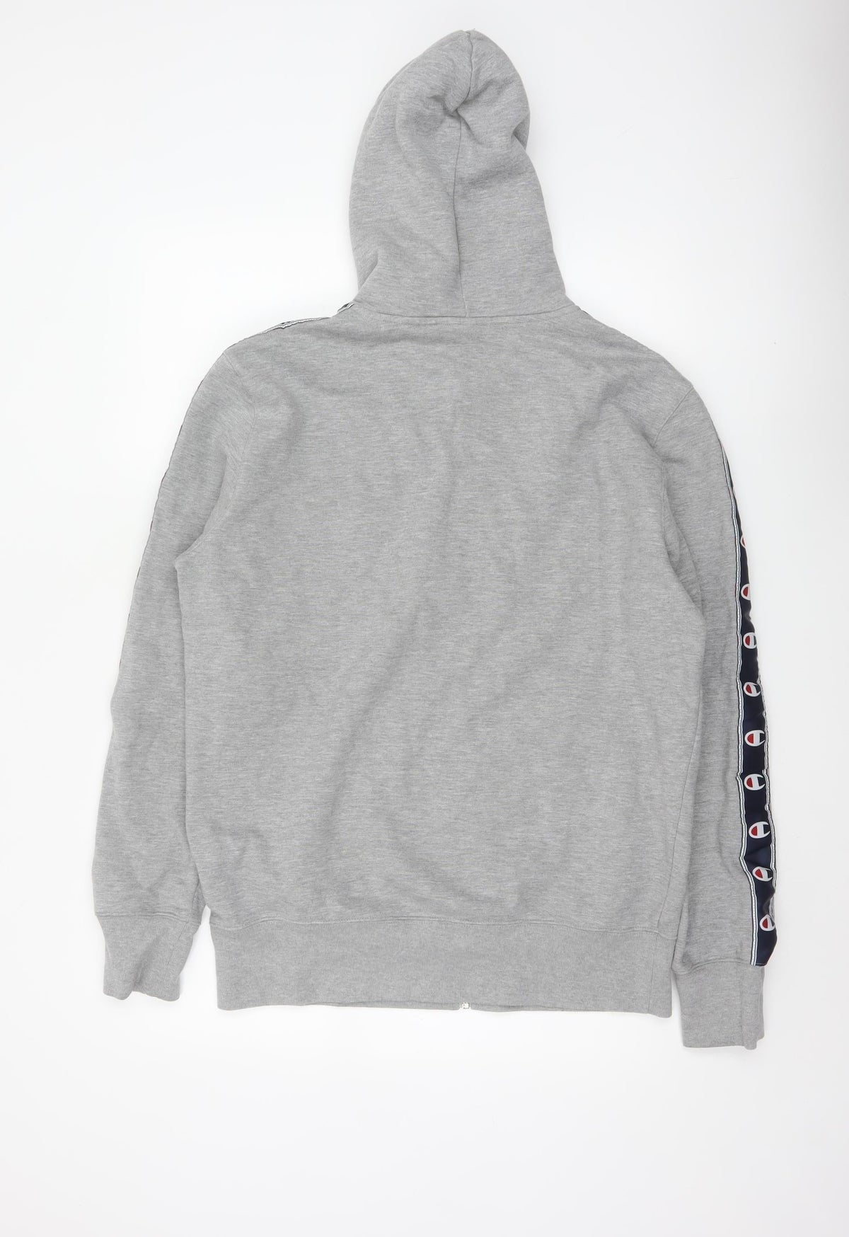 Champion Men’s Grey XL Full Zip Logo Tape Hoodie