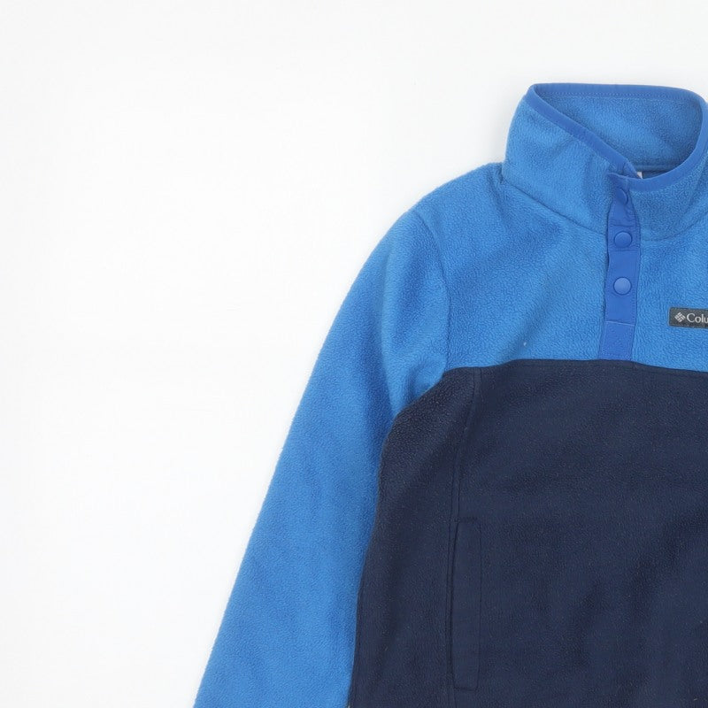 Columbia Boys Blue S Fleece Pullover Snap High Neck Sweatshirt