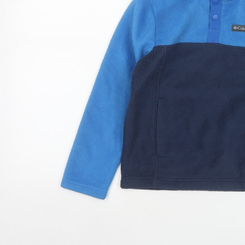 Columbia Boys Blue S Fleece Pullover Snap High Neck Sweatshirt