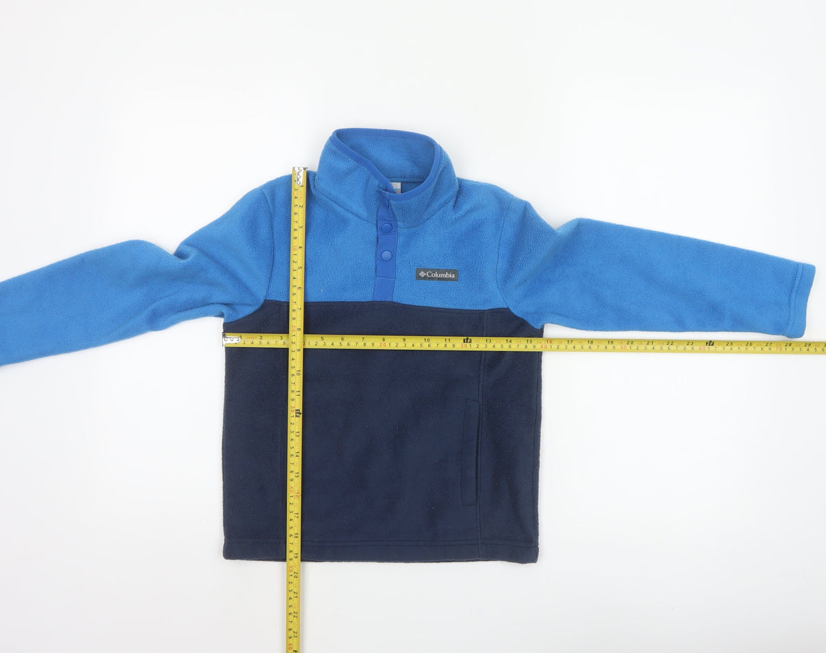 Columbia Boys Blue S Fleece Pullover Snap High Neck Sweatshirt