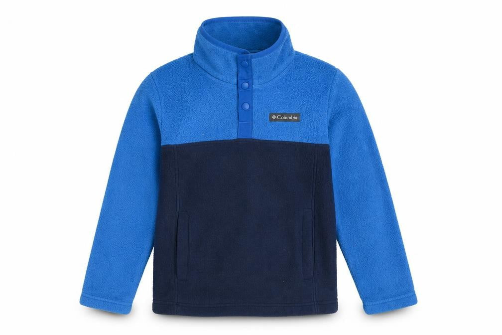 Columbia Boys Blue S Fleece Pullover Snap High Neck Sweatshirt