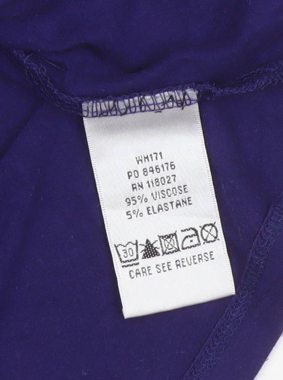 Boden Women Purple UK 12L Midi A-Line Beaded Stretch Jersey Dress