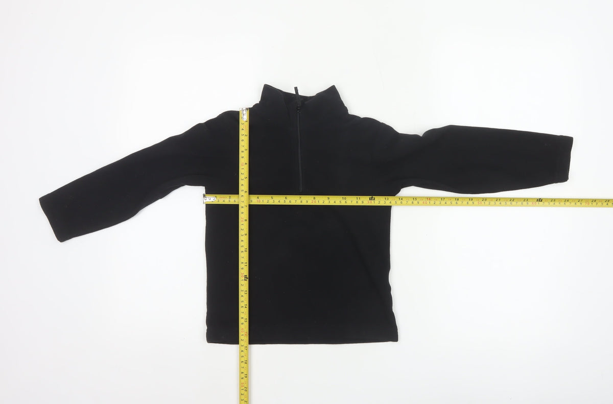 Mountain Warehouse Boys Black 5-6 Years Fleece 1/4 Zip Sweatshirt