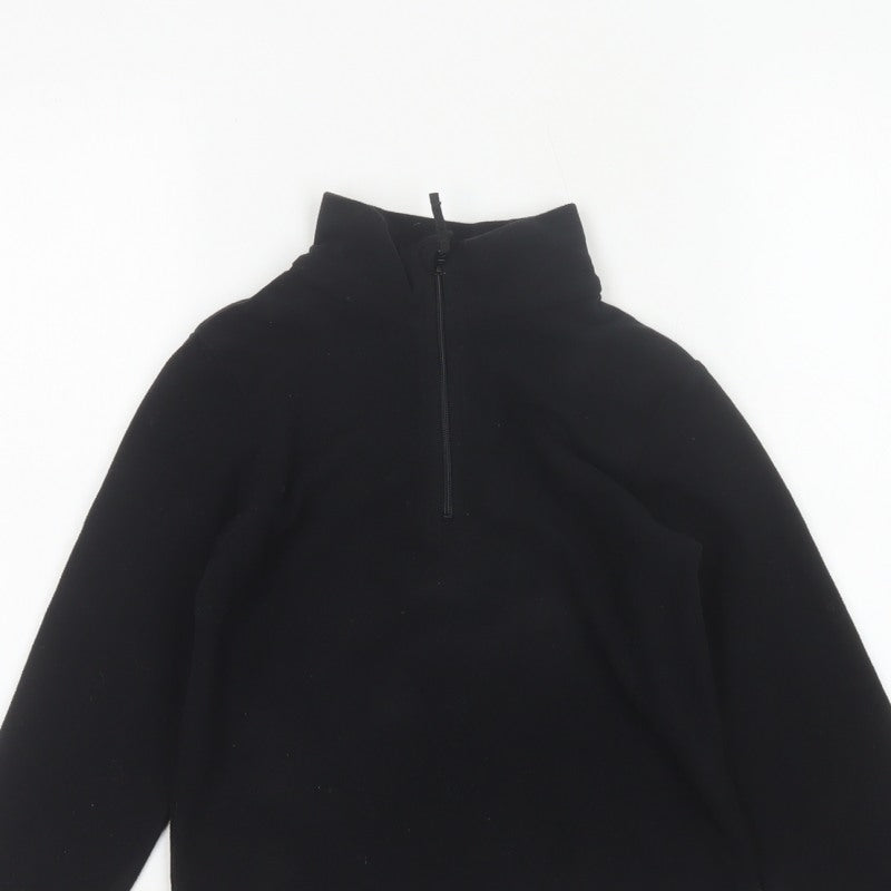 Mountain Warehouse Boys Black 5-6 Years Fleece 1/4 Zip Sweatshirt