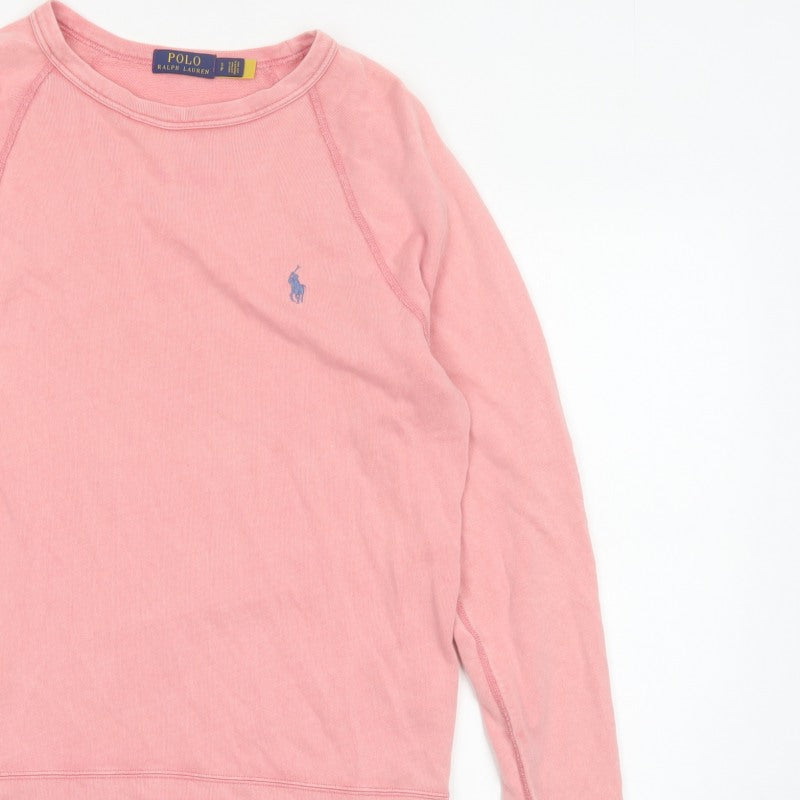 Polo Ralph Lauren Men’s Pink S Cotton Crew Neck Logo Sweatshirt