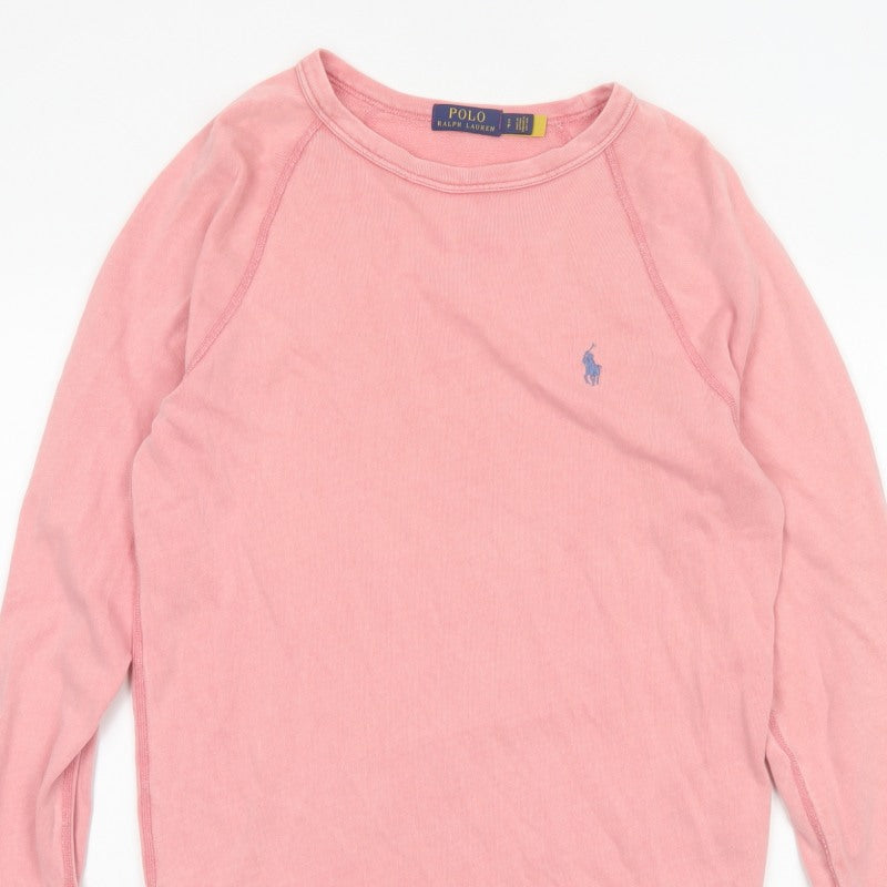 Polo Ralph Lauren Men’s Pink S Cotton Crew Neck Logo Sweatshirt