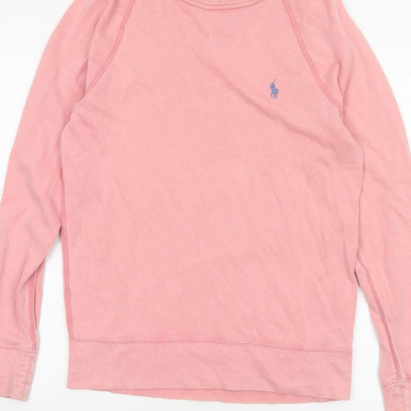 Polo Ralph Lauren Men’s Pink S Cotton Crew Neck Logo Sweatshirt
