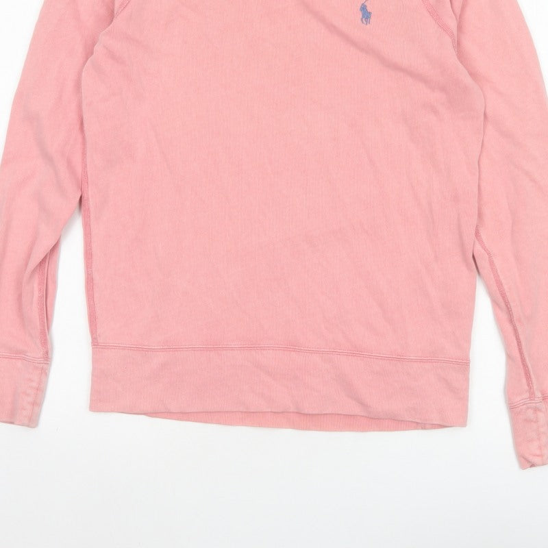 Polo Ralph Lauren Men’s Pink S Cotton Crew Neck Logo Sweatshirt