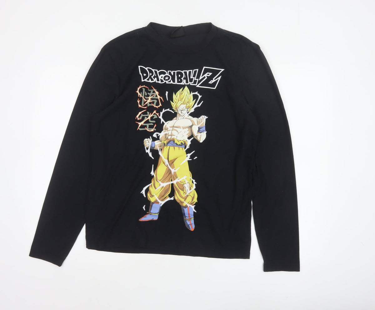 Dragon Ball Z Men’s Black XS Long Sleeve Goku Anime Graphic Top