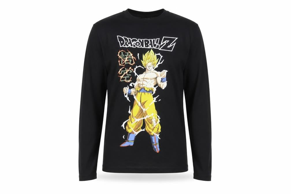 Dragon Ball Z Men’s Black XS Long Sleeve Goku Anime Graphic Top