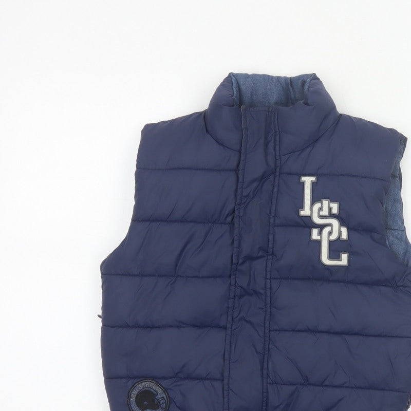 Levi's Boys Blue Size 8 Padded Puffer Gilet Sleeveless Zip Waistcoat