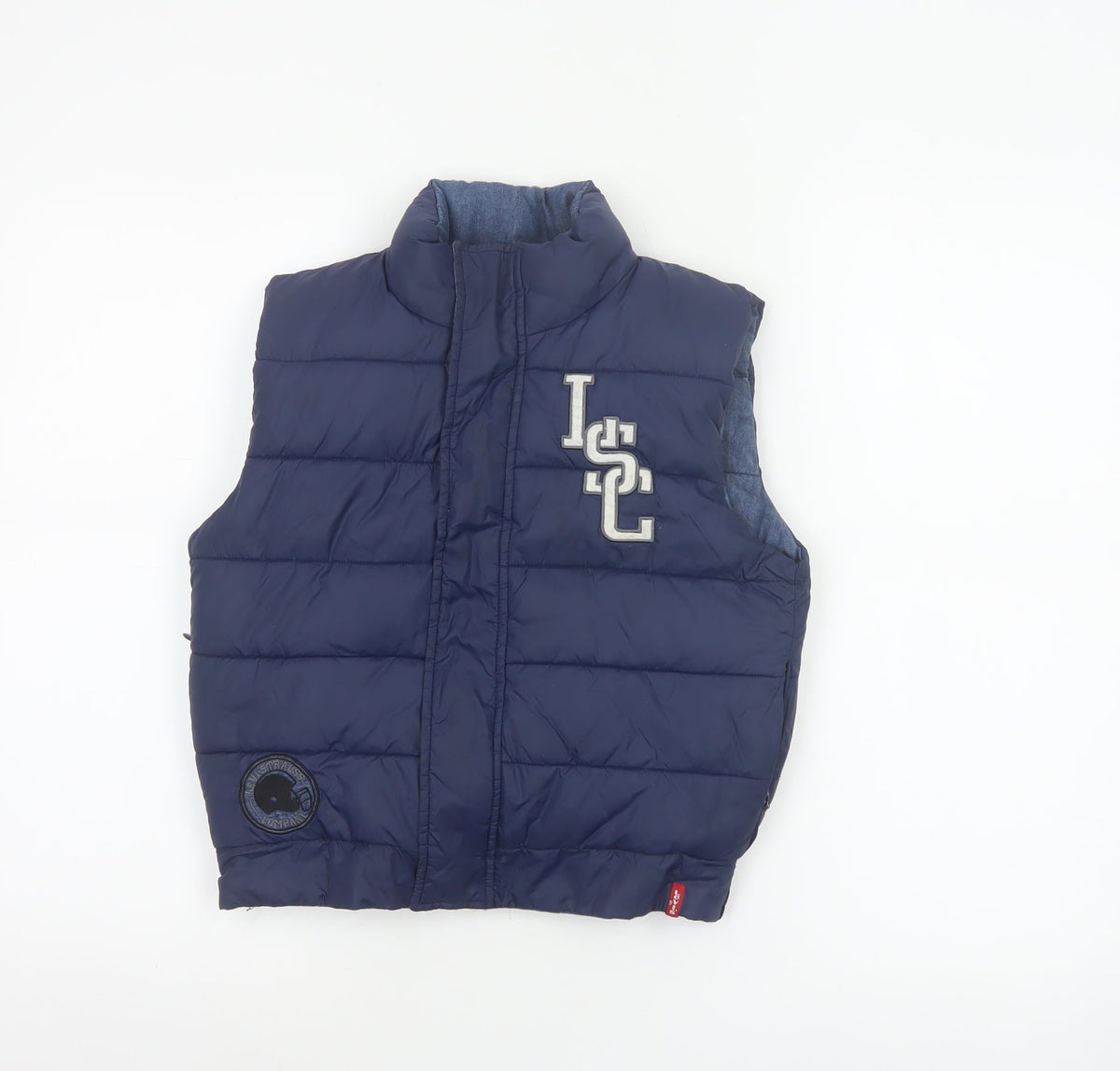 Levi's Boys Blue Size 8 Padded Puffer Gilet Sleeveless Zip Waistcoat
