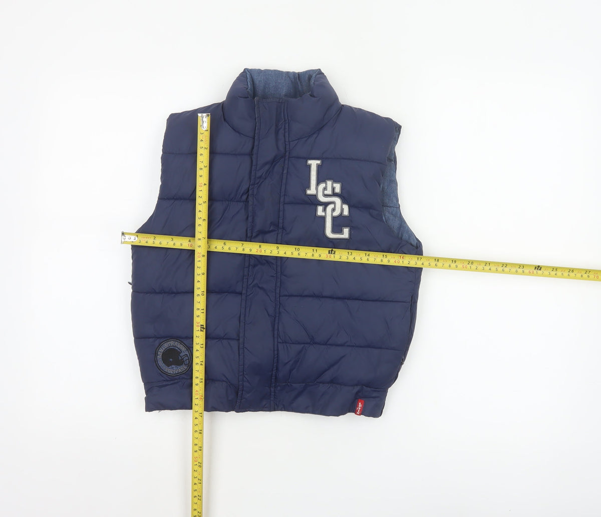 Levi's Boys Blue Size 8 Padded Puffer Gilet Sleeveless Zip Waistcoat