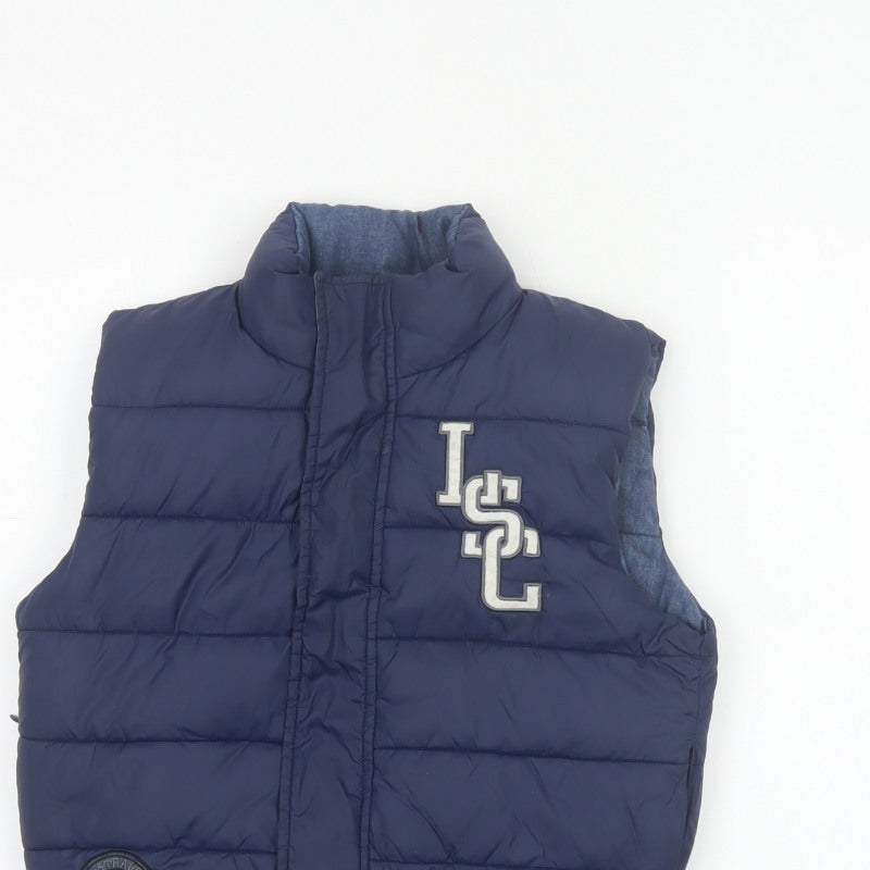 Levi's Boys Blue Size 8 Padded Puffer Gilet Sleeveless Zip Waistcoat