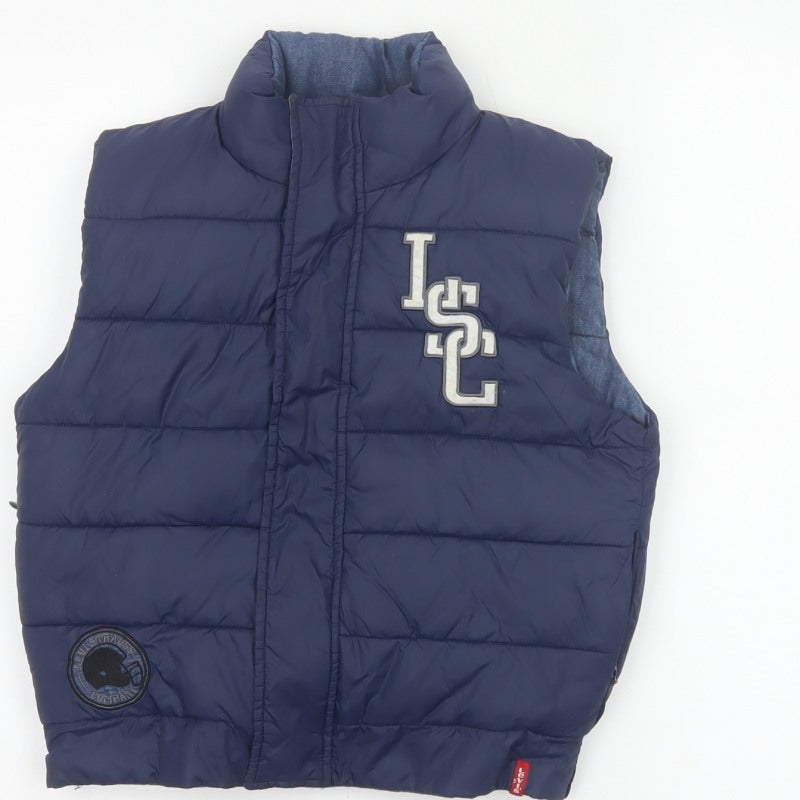 Levi's Boys Blue Size 8 Padded Puffer Gilet Sleeveless Zip Waistcoat