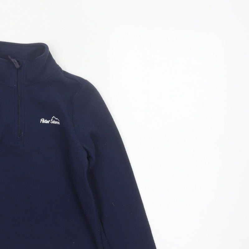 Peter Storm Boys Blue 7-8 Years 1/4 Zip Fleece Sweatshirt