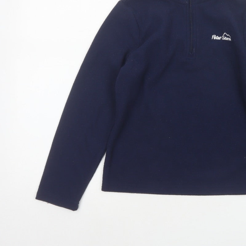 Peter Storm Boys Blue 7-8 Years 1/4 Zip Fleece Sweatshirt