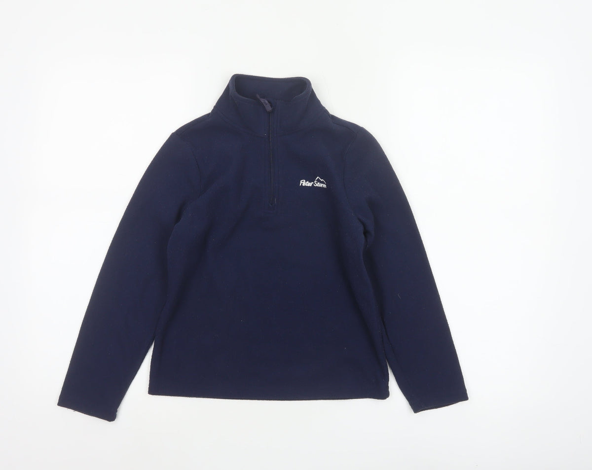 Peter Storm Boys Blue 7-8 Years 1/4 Zip Fleece Sweatshirt