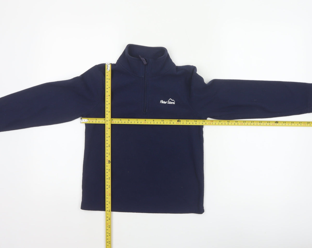 Peter Storm Boys Blue 7-8 Years 1/4 Zip Fleece Sweatshirt