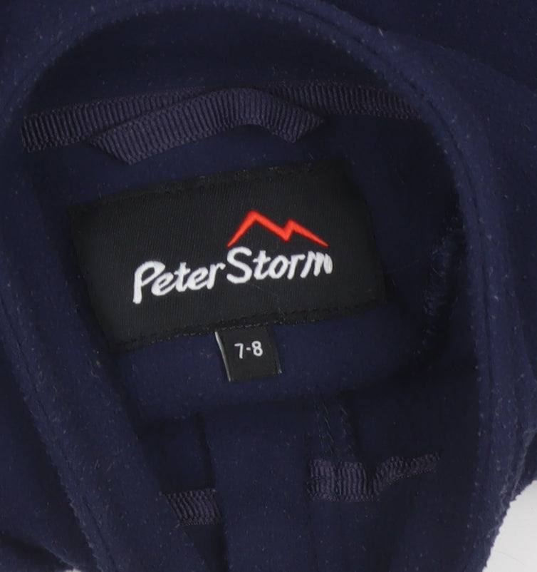 Peter Storm Boys Blue 7-8 Years 1/4 Zip Fleece Sweatshirt