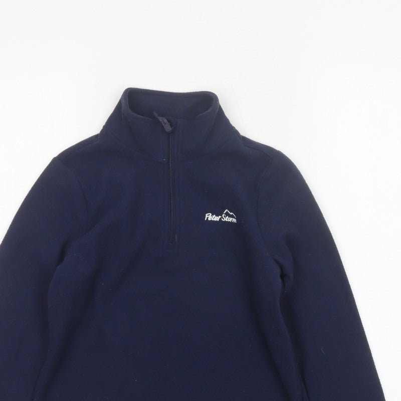 Peter Storm Boys Blue 7-8 Years 1/4 Zip Fleece Sweatshirt