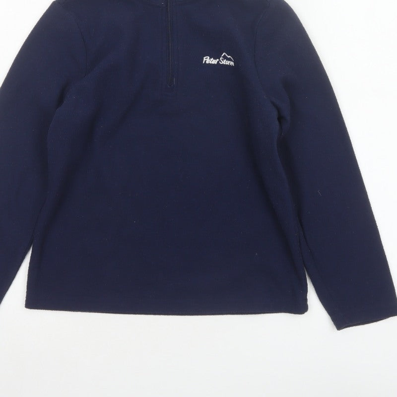 Peter Storm Boys Blue 7-8 Years 1/4 Zip Fleece Sweatshirt