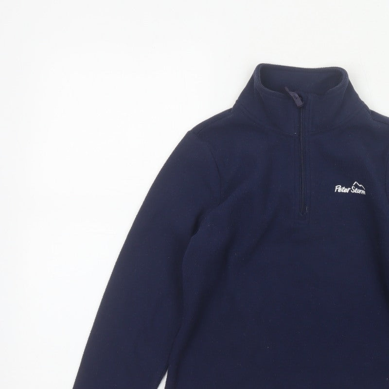 Peter Storm Boys Blue 7-8 Years 1/4 Zip Fleece Sweatshirt