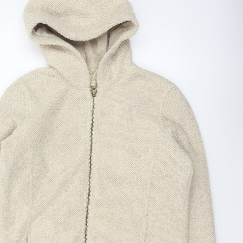 Next Women's Ivory Size 14 Teddy Fleece Full Zip Hooded Hoodie Jacket