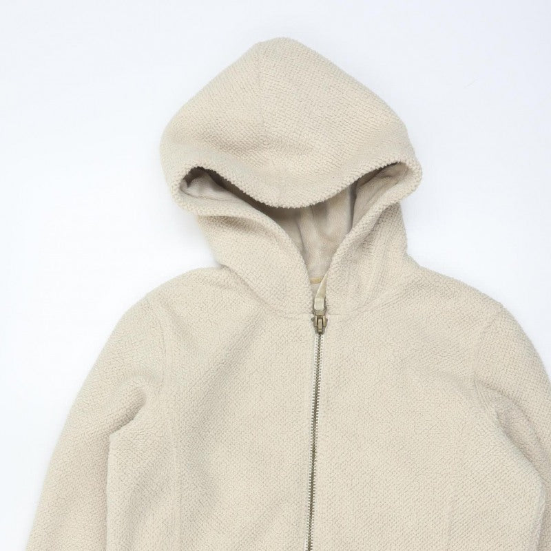 Next Women's Ivory Size 14 Teddy Fleece Full Zip Hooded Hoodie Jacket