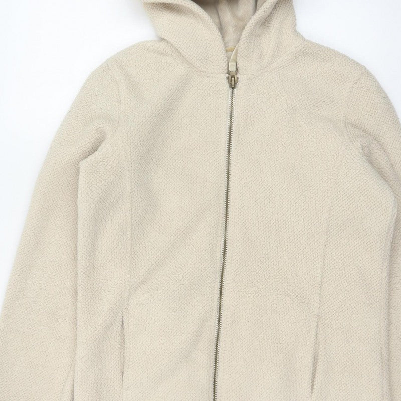 Next Women's Ivory Size 14 Teddy Fleece Full Zip Hooded Hoodie Jacket