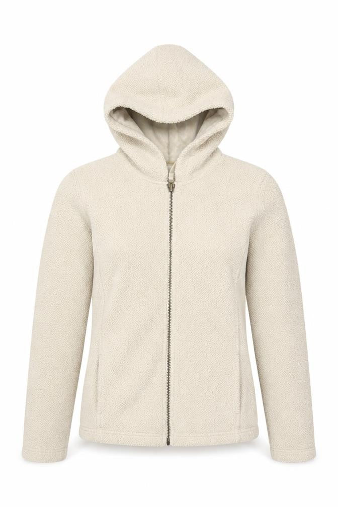 Next Women's Ivory Size 14 Teddy Fleece Full Zip Hooded Hoodie Jacket