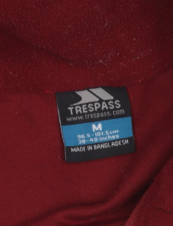 Trespass Men’s Red M 1/4 Zip Fleece Sweatshirt High Neck Outdoor