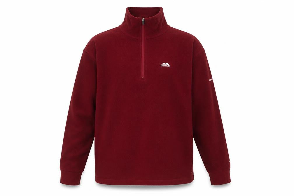 Trespass Men’s Red M 1/4 Zip Fleece Sweatshirt High Neck Outdoor