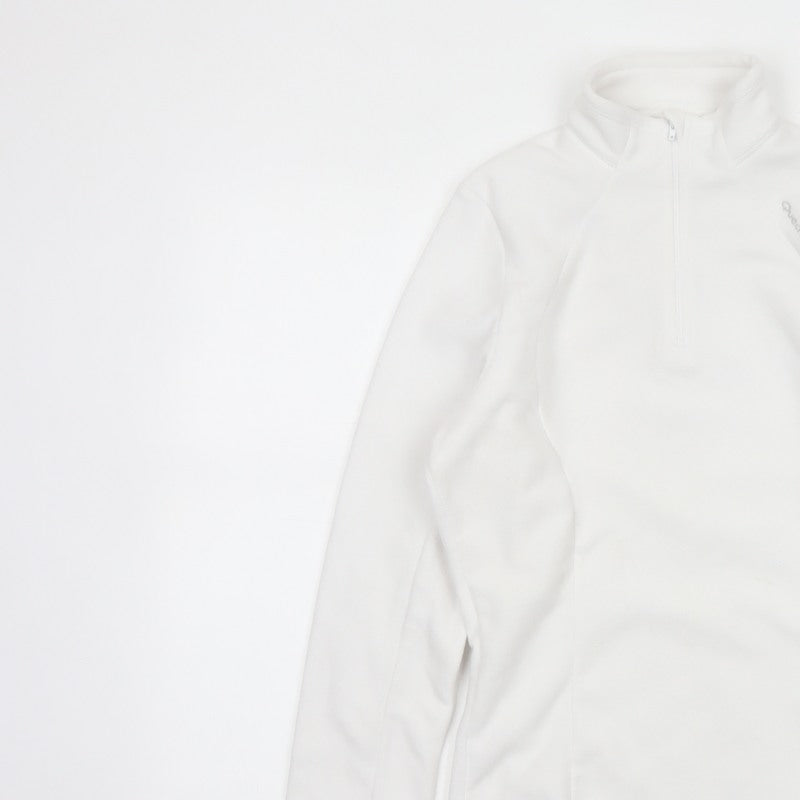 Quechua Women White S Quarter Zip Fleece Sweatshirt Hiking