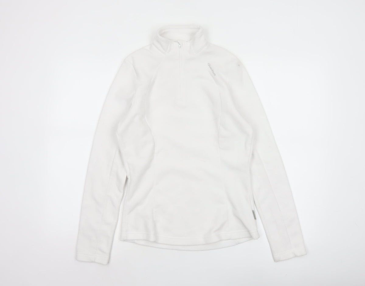 Quechua Women White S Quarter Zip Fleece Sweatshirt Hiking