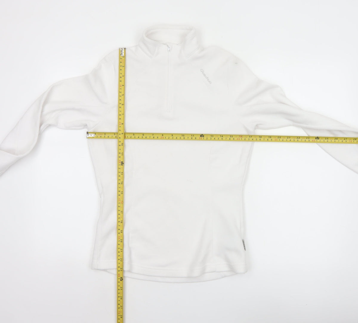 Quechua Women White S Quarter Zip Fleece Sweatshirt Hiking