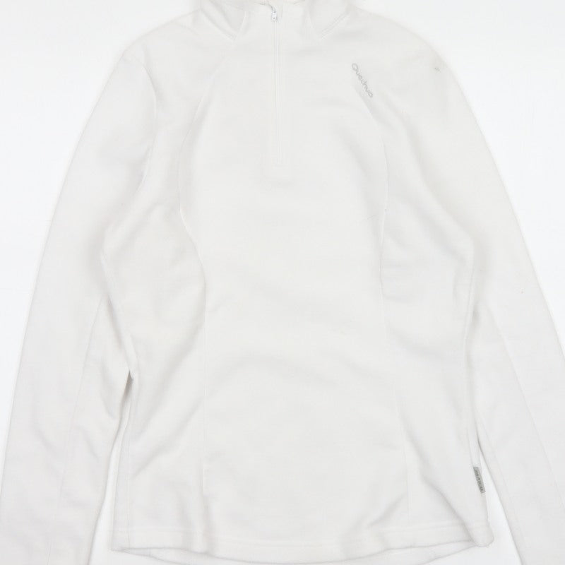 Quechua Women White S Quarter Zip Fleece Sweatshirt Hiking