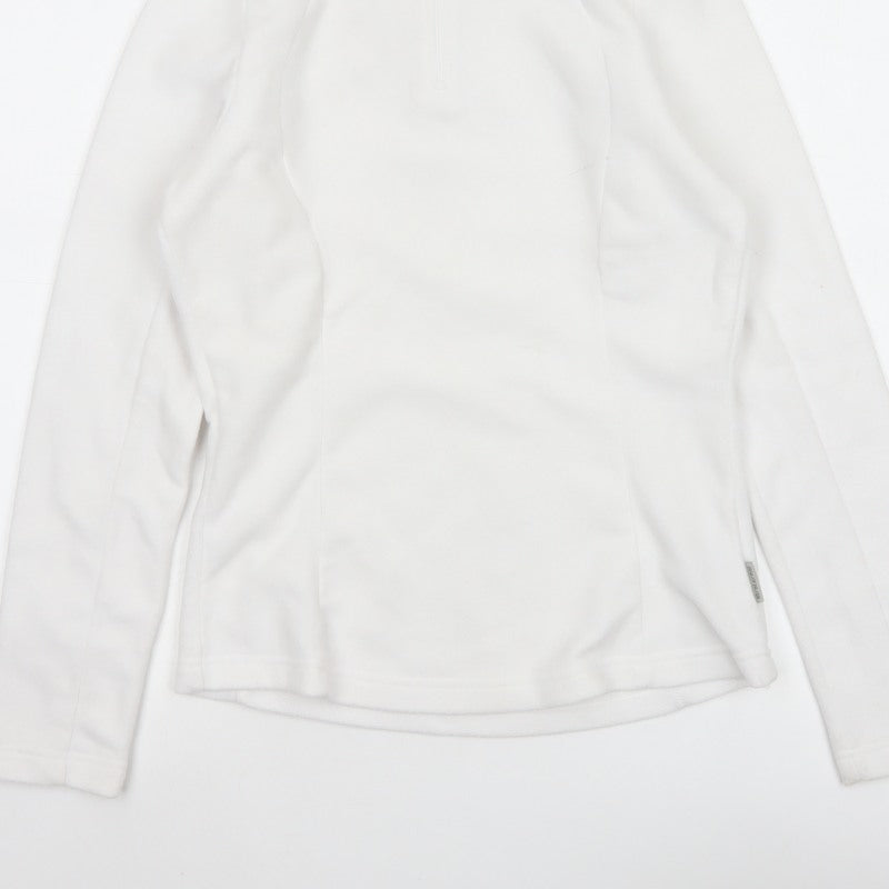 Quechua Women White S Quarter Zip Fleece Sweatshirt Hiking