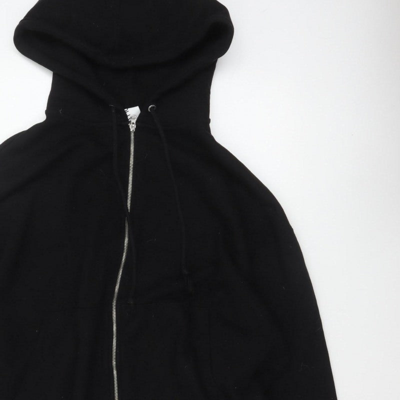 COLLUSION Men’s Black M Full Zip Hooded Cotton Hoodie