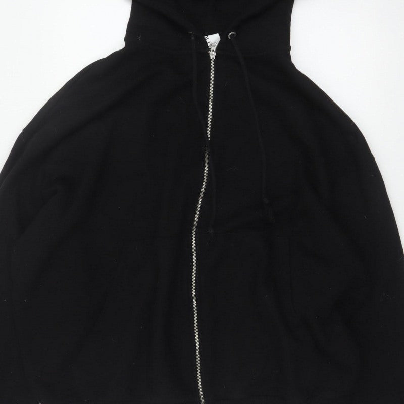 COLLUSION Men’s Black M Full Zip Hooded Cotton Hoodie