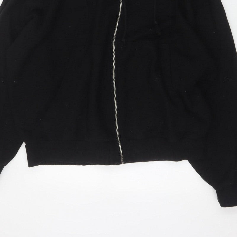 COLLUSION Men’s Black M Full Zip Hooded Cotton Hoodie