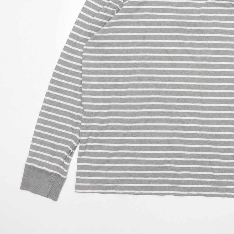 Fat Face Men’s Grey White Striped 2XL Long Sleeve Crew Neck Top