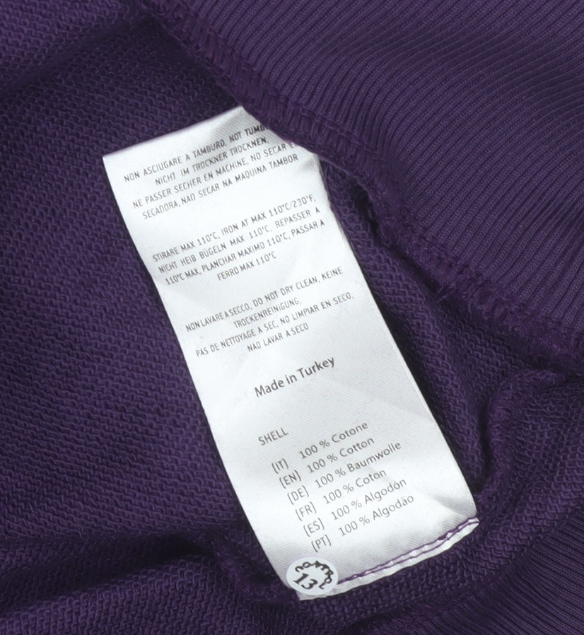 Diadora Heritage Women's Purple M Embroidered Logo Crew Neck Sweatshirt