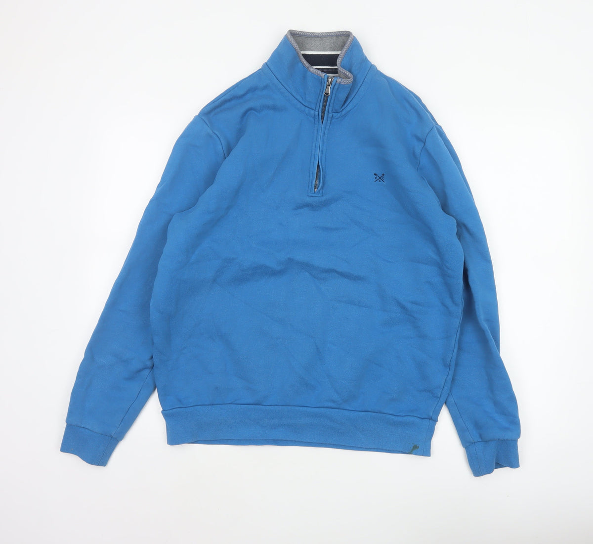 Crew Clothing Company Men’s Blue L 1/4 Zip Fleece Sweatshirt