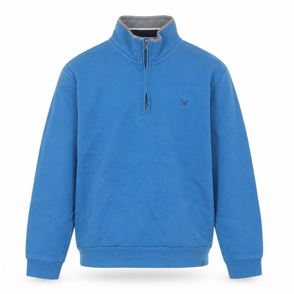 Crew Clothing Company Men’s Blue L 1/4 Zip Fleece Sweatshirt