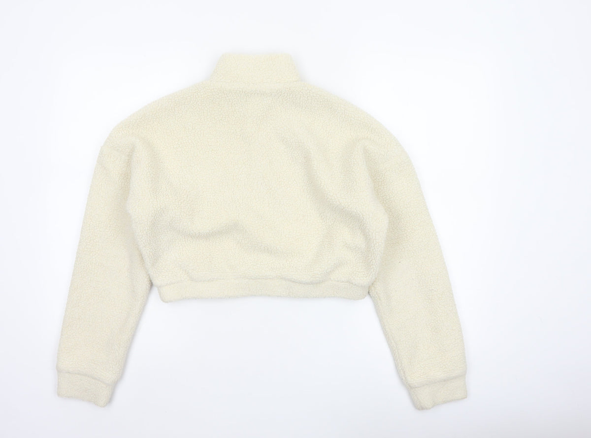 Sixth June Paris Women Ivory S Sherpa Fleece 1/2 Zip Sweatshirt