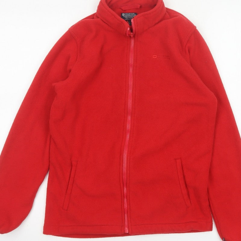 Mountain Warehouse Boys Red 13 Years Fleece Full Zip Jacket Pockets