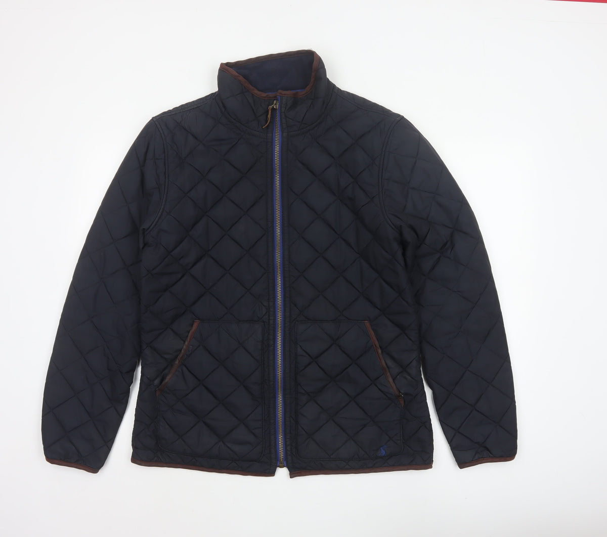 Joules Men’s Navy M Quilted Full Zip Padded Jacket Stand Collar
